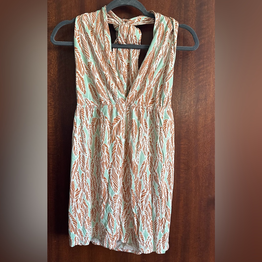 Mara Hoffman Halter Dress In Leaf Pattern